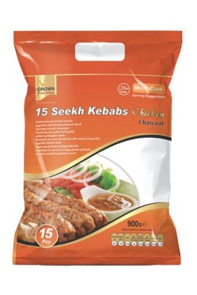 Crown Mražené Seekh Kebab Chicken - Charcoal 15 ks