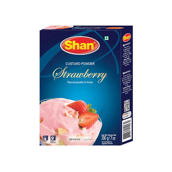 Shan Strawberry Custard Powder 200g Shalamar Foods 