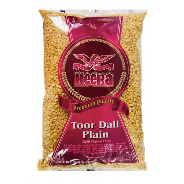 Heera Toor Dall Plain (Split Pigeon Peas) - Package: 2kg