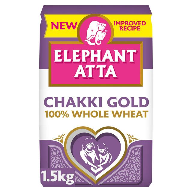 Elephant Atta Whole Wheat (Chakki) Atta - Package: 1.5kg