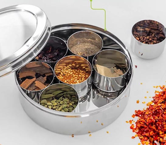 Real Steels Stainless Steel Masala Box