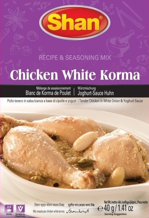 Shan Kuřecí Bílá Korma Směs koření 40g Shan Kuřecí Bílá Korma Směs koření 40g