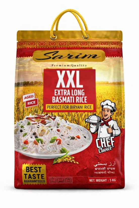 Sarim Basmati Rýže XXL 5kg - Plastové Balení