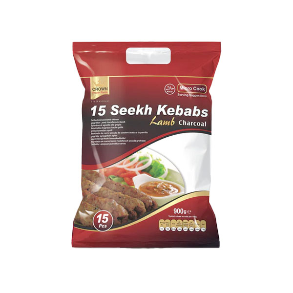 Crown Frozen Seekh Kebab Lamb - Charcoal 15pcs :: Shalamar Foods