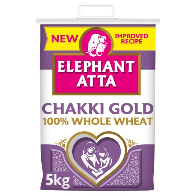 Elephant Atta Whole Wheat (Chakki) Atta - Package: 5kg