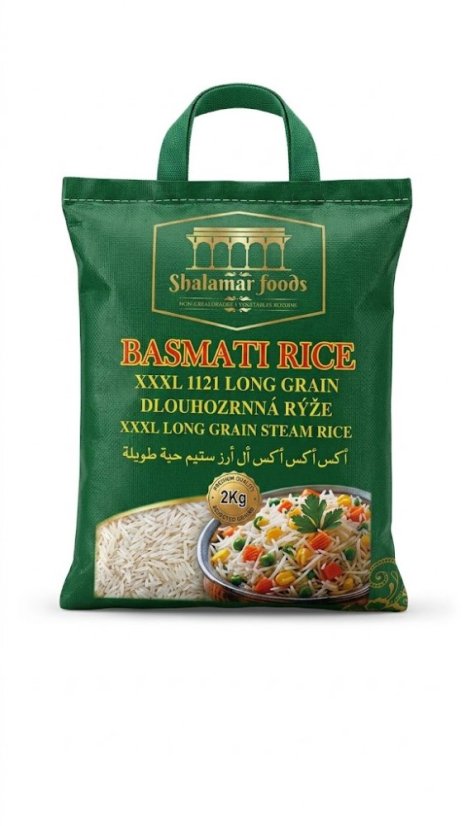 Shalamar Extra Dlouhá Basmati Rýže - Balení: 2kg