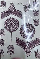 Henna nálepky na ruce, dočasné tetování (1 arch)