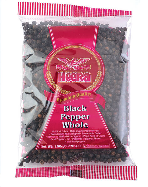 Heera Black Pepper Whole - Package: 300g