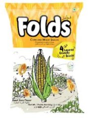 Folds Crunchy Corn & Wheat Snacks – Sweet Corn 60 g