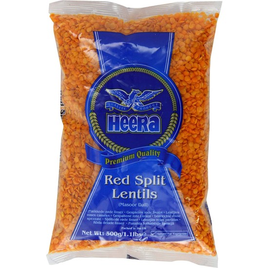 Heera Red Split Lentils - Package: 500g