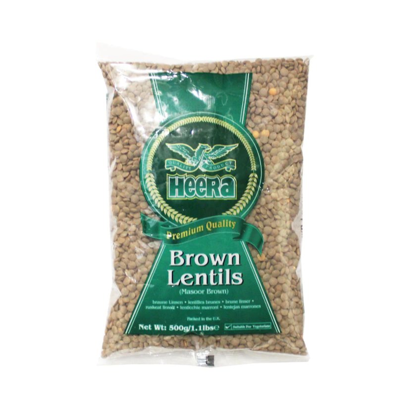 Heera Brown Lentils (Masoor Brown) - Package: 500g
