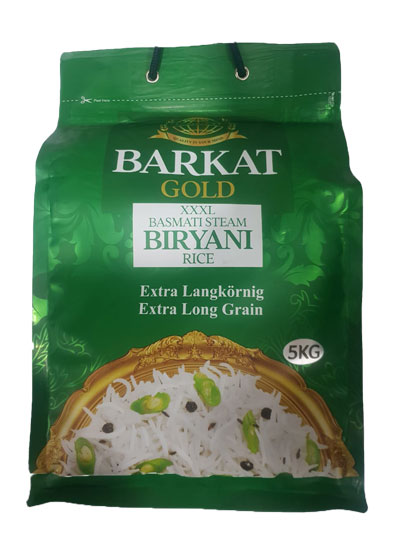 Barkat Basmati Steam Rice Extra Long - Package: 5kg
