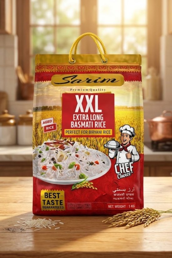Sarim Basmati Rýže XXL 5kg - Plastové Balení