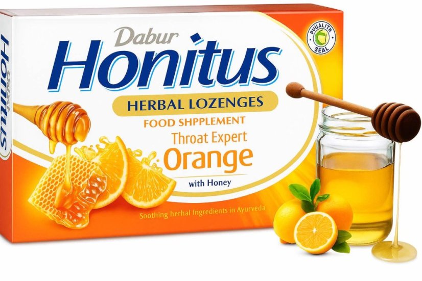 Dabur Honitus doplněk stravy s pomerančovou chutí 60g Dabur Honitus doplněk stravy s pomerančovou chutí 60g