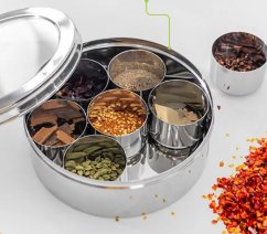 Real Steels Stainless Steel Masala Box