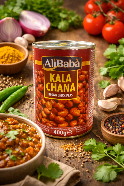 AliBaba Brown Chickpeas in brine (Kala Chana) 400g
